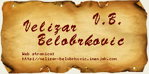 Velizar Belobrković vizit kartica